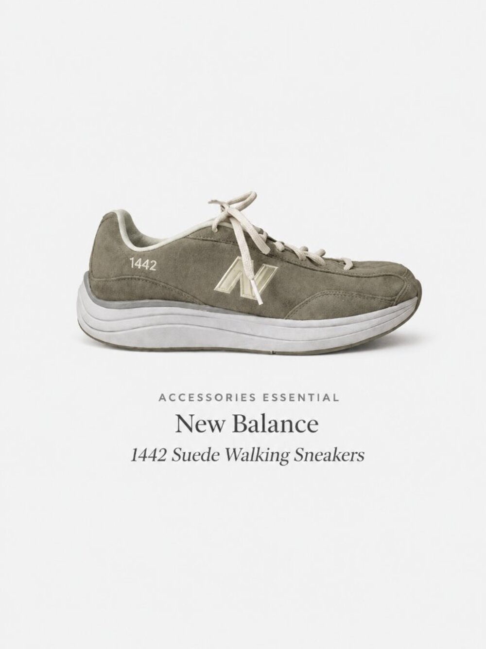 New Balance 1442 Suede Walking Sneakers Gray Taupe Comfort Shoes Women 7.5